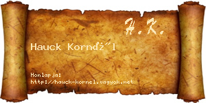 Hauck Kornél névjegykártya